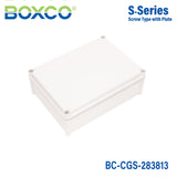 Boxco S - Series 11.02 x 14.96 x 5.12 Inches(280x380x130mm) Plastic Enclosure, IP67, IK08, PC, Grey Cover, Screw Type - BC-CGS-283813 - powersupplymall.com