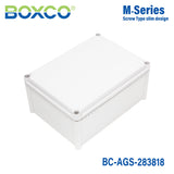Boxco S - Series 11.02 x 14.96 x 7.09 Inches(280x380x180mm) Plastic Enclosure, IP67, IK08, ABS, Grey Cover, Screw Type - BC-AGS-283818 - powersupplymall.com