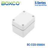 Boxco S - Series 1.97 x 2.56 x 1.77 Inches(50x65x45mm) Plastic Enclosure, IP67, IK08, PC, Grey Cover, Screw Type - BC-CGS-050604 - powersupplymall.com