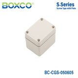 Boxco S - Series 1.97 x 2.56 x 2.17 Inches(50x65x55mm) Plastic Enclosure, IP67, IK08, PC, Grey Cover, Screw Type - BC-CGS-050605 - powersupplymall.com