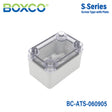 Boxco S - Series 2.56 x 3.74 x 2.17 Inches(65x95x55mm) Plastic Enclosure, IP67, IK08, ABS, Transparent Cover, Screw Type - BC-ATS-060905 - powersupplymall.com