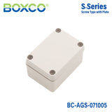 Boxco S - Series 2.95 x 4.13 x 2.17 Inches(75x105x55mm) Plastic Enclosure, IP67, IK08, ABS, Grey Cover, Screw Type - BC-AGS-071005 - powersupplymall.com