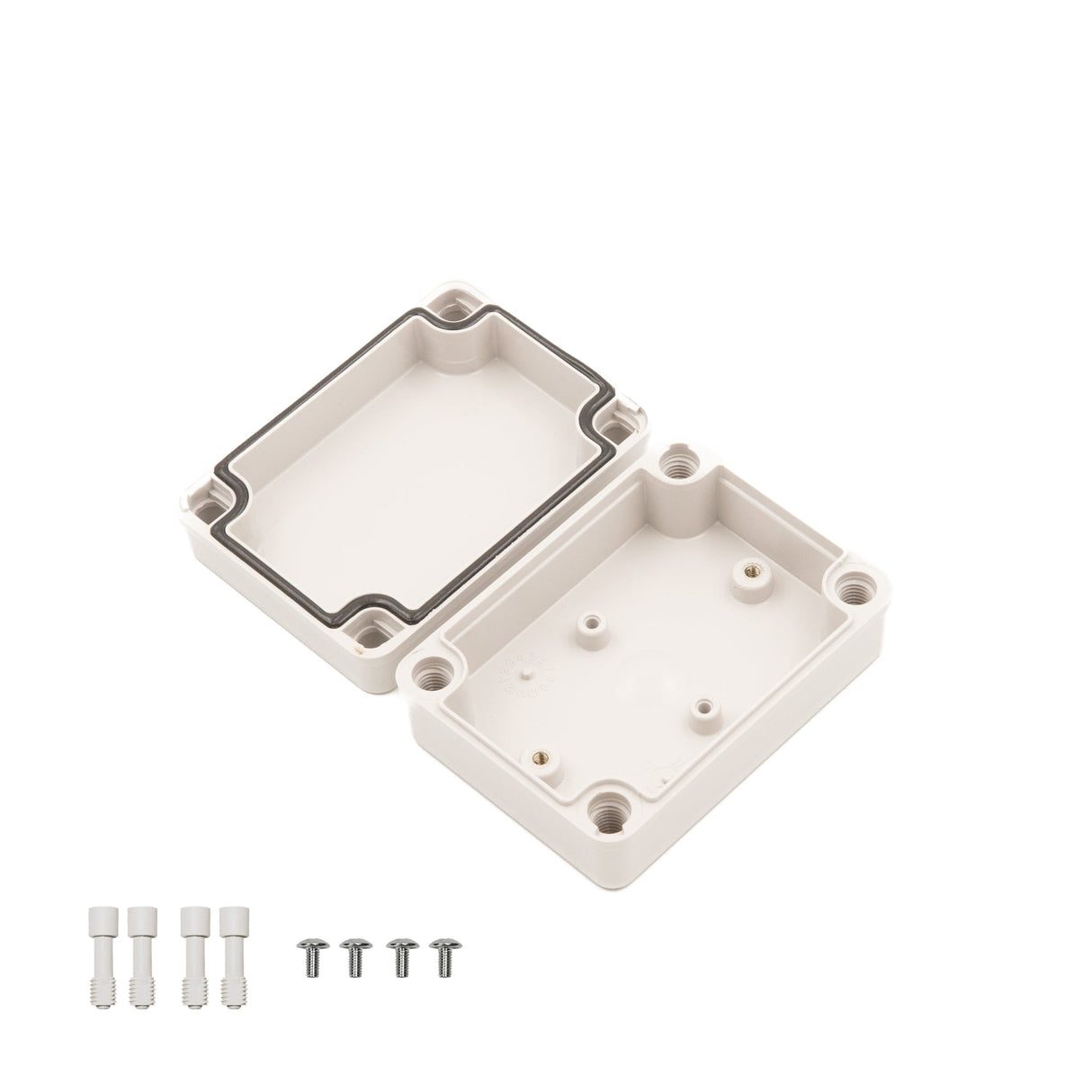 Boxco S - Series 3.15 x 4.33 x 1.77 Inches(80x110x45mm) Plastic Enclosure, IP67, IK08, ABS, Grey Cover, Screw Type - BC-AGS-081104 - powersupplymall.com