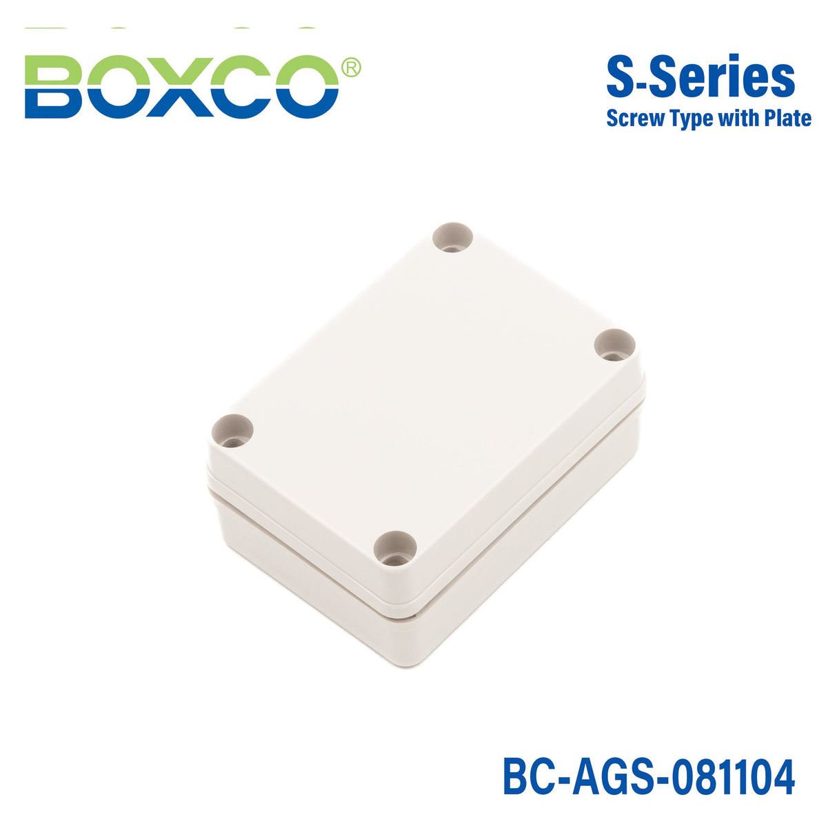 Boxco S - Series 3.15 x 4.33 x 1.77 Inches(80x110x45mm) Plastic Enclosure, IP67, IK08, ABS, Grey Cover, Screw Type - BC-AGS-081104 - powersupplymall.com