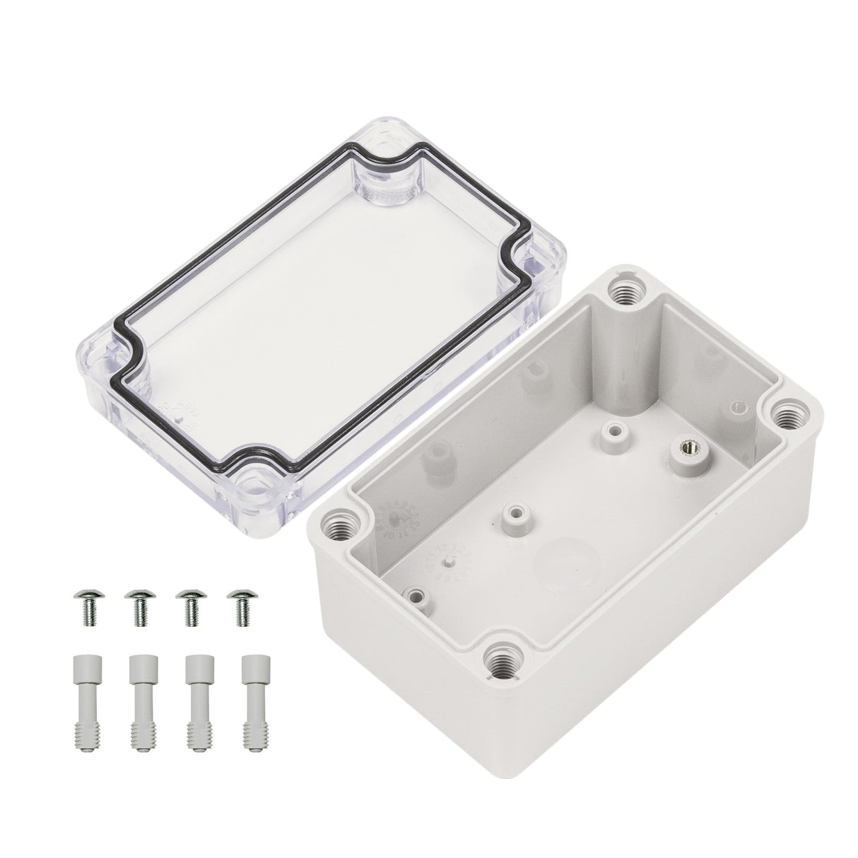 Boxco S - Series 3.15 x 5.12 x 2.76 Inches(80 x 130 x 70mm) Plastic Enclosure, IP67, IK08, PC, Transparent Cover, Screw Type - BC-CTS-081307-K - powersupplymall.com