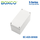 Boxco S - Series 3.15 x 6.3 x 3.35 Inches(80x160x85mm) Plastic Enclosure, IP67, IK08, ABS, Grey Cover, Screw Type - BC-AGS-081608 - powersupplymall.com