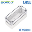 Boxco S - Series 3.15 x 7.09 x 3.35 Inches(80x180x85mm) Plastic Enclosure, IP67, IK08, ABS, Transparent Cover, Screw Type - BC-ATS-081808 - powersupplymall.com