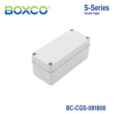 Boxco S - Series 3.15 x 7.09 x 3.35 Inches(80x180x85mm) Plastic Enclosure, IP67, IK08, PC, Grey Cover, Screw Type - BC-CGS-081808 - powersupplymall.com