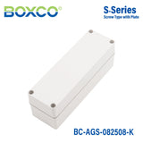 Boxco S - Series 3.15 x 9.84 x 3.35 Inches(80 x 250 x 85mm) Plastic Enclosure, IP67, IK08, ABS, Grey Cover, Screw Type - BC-AGS-082508-K - powersupplymall.com