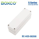 Boxco S - Series 3.15 x 9.84 x 3.35 Inches(80x250x85mm) Plastic Enclosure, IP67, IK08, ABS, Grey Cover, Screw Type - BC-AGS-082508 - powersupplymall.com