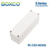 Boxco S - Series 3.15 x 9.84 x 3.35 Inches(80x250x85mm) Plastic Enclosure, IP67, IK08, PC, Grey Cover, Screw Type - BC-CGS-082508 - powersupplymall.com