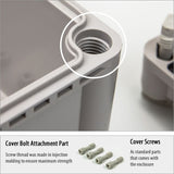 Boxco S - Series 3.94 x 7.28 x 2.76 Inches(100x185x70mm) Plastic Enclosure, IP67, IK08, ABS, Grey Cover, Screw Type - BC-AGS-101807 - powersupplymall.com