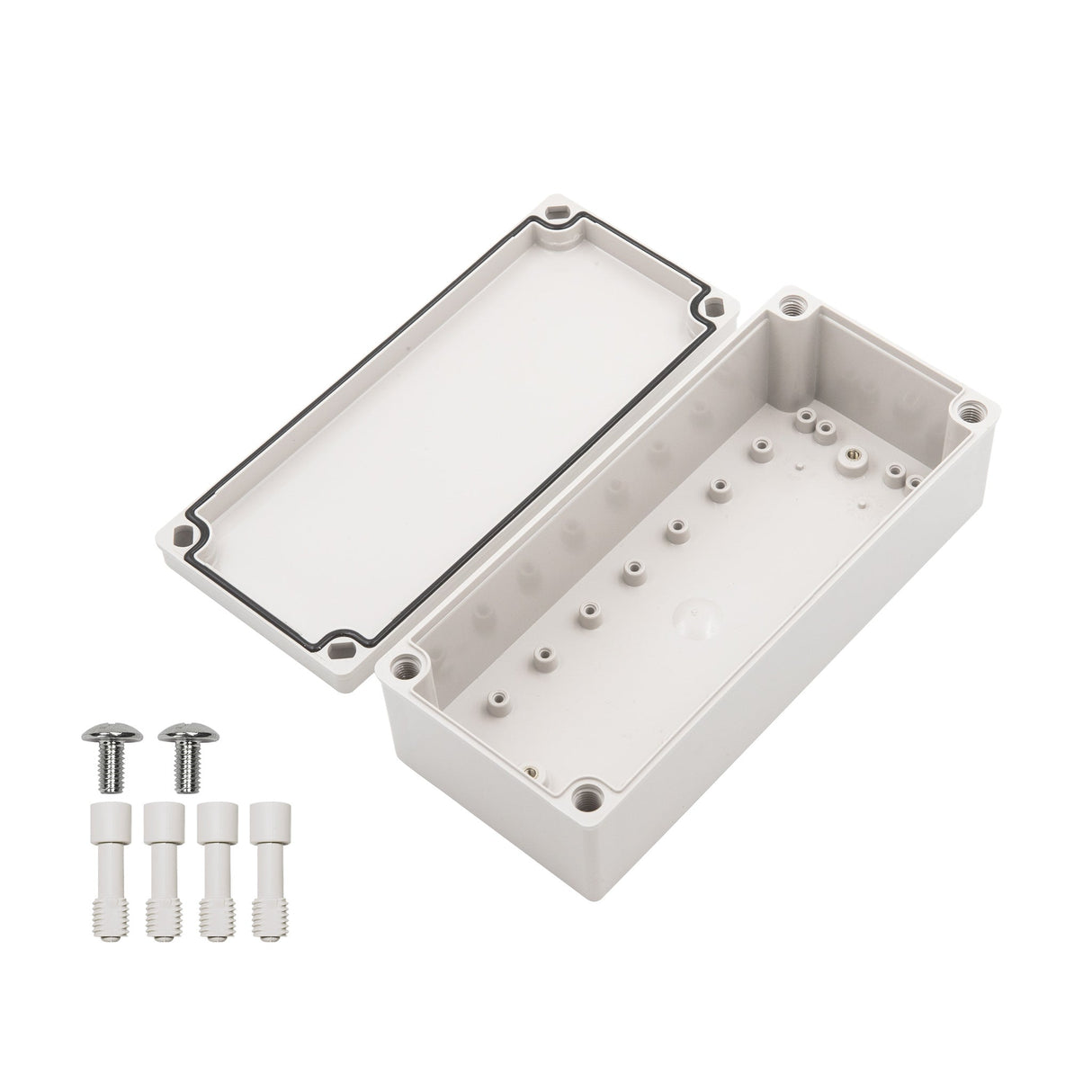 Boxco S - Series 3.94 x 9.06 x 2.76 Inches(100x230x70mm) Plastic Enclosure, IP67, IK08, PC, Grey Cover, Screw Type - BC-CGS-102307 - powersupplymall.com