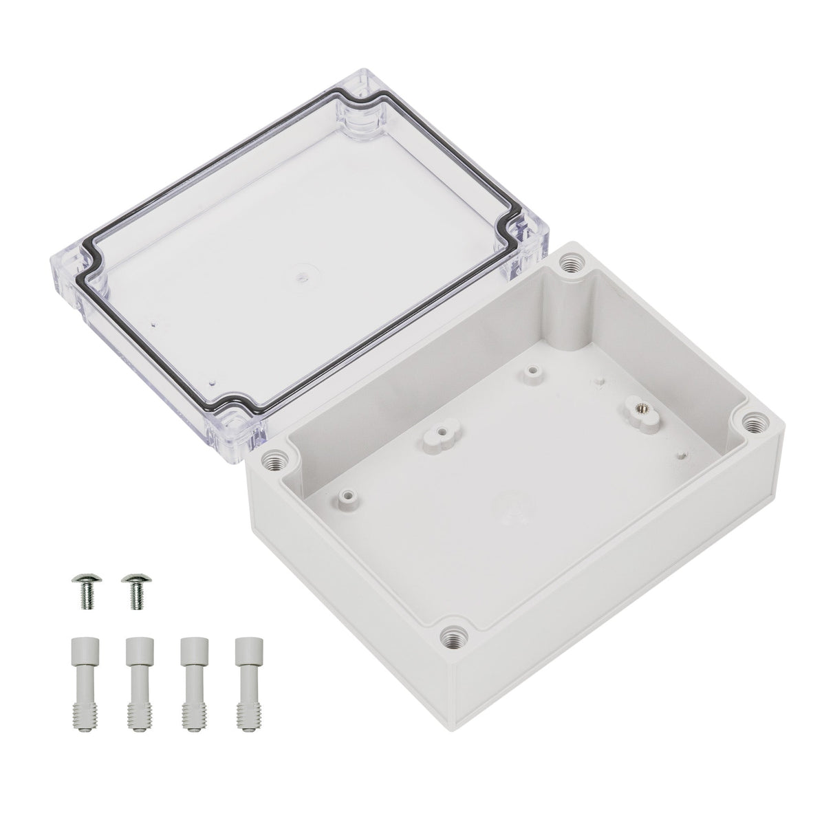 Boxco S - Series 4.92 x 6.89 x 2.95 Inches(125 x 175 x 75mm) Plastic Enclosure, IP67, IK08, PC, Transparent Cover, Screw Type - BC - CTS - 121707 - K - powersupplymall.com