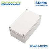 Boxco S - Series 5.51 x 9.06 x 3.74 Inches(140x230x95mm) Plastic Enclosure, IP67, IK08, ABS, Grey Cover, Screw Type - BC-AGS-142309 - powersupplymall.com