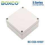 Boxco S - Series 5.91 x 5.91 x 2.95 Inches(150x150x75mm) Plastic Enclosure, IP67, IK08, PC, Grey Cover, Screw Type - BC-CGS-151507 - powersupplymall.com