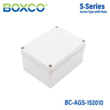 Boxco S - Series 5.91 x 7.87 x 3.94 Inches(150x200x100mm) Plastic Enclosure, IP67, IK08, ABS, Grey Cover, Screw Type - BC-AGS-152010 - powersupplymall.com