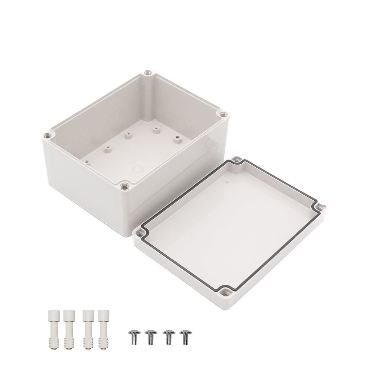 Boxco S - Series 5.91 x 7.87 x 3.94 Inches(150x200x100mm) Plastic Enclosure, IP67, IK08, PC, Grey Cover, Screw Type - BC-CGS-152010 - powersupplymall.com
