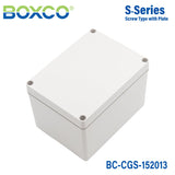Boxco S - Series 5.91 x 7.87 x 5.12 Inches(150x200x130mm) Plastic Enclosure, IP67, IK08, PC, Grey Cover, Screw Type - BC-CGS-152013 - powersupplymall.com