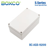 Boxco S - Series 5.91 x 9.84 x 3.94 Inches(150x250x100mm) Plastic Enclosure, IP67, IK08, ABS, Grey Cover, Screw Type - BC-AGS-152510 - powersupplymall.com