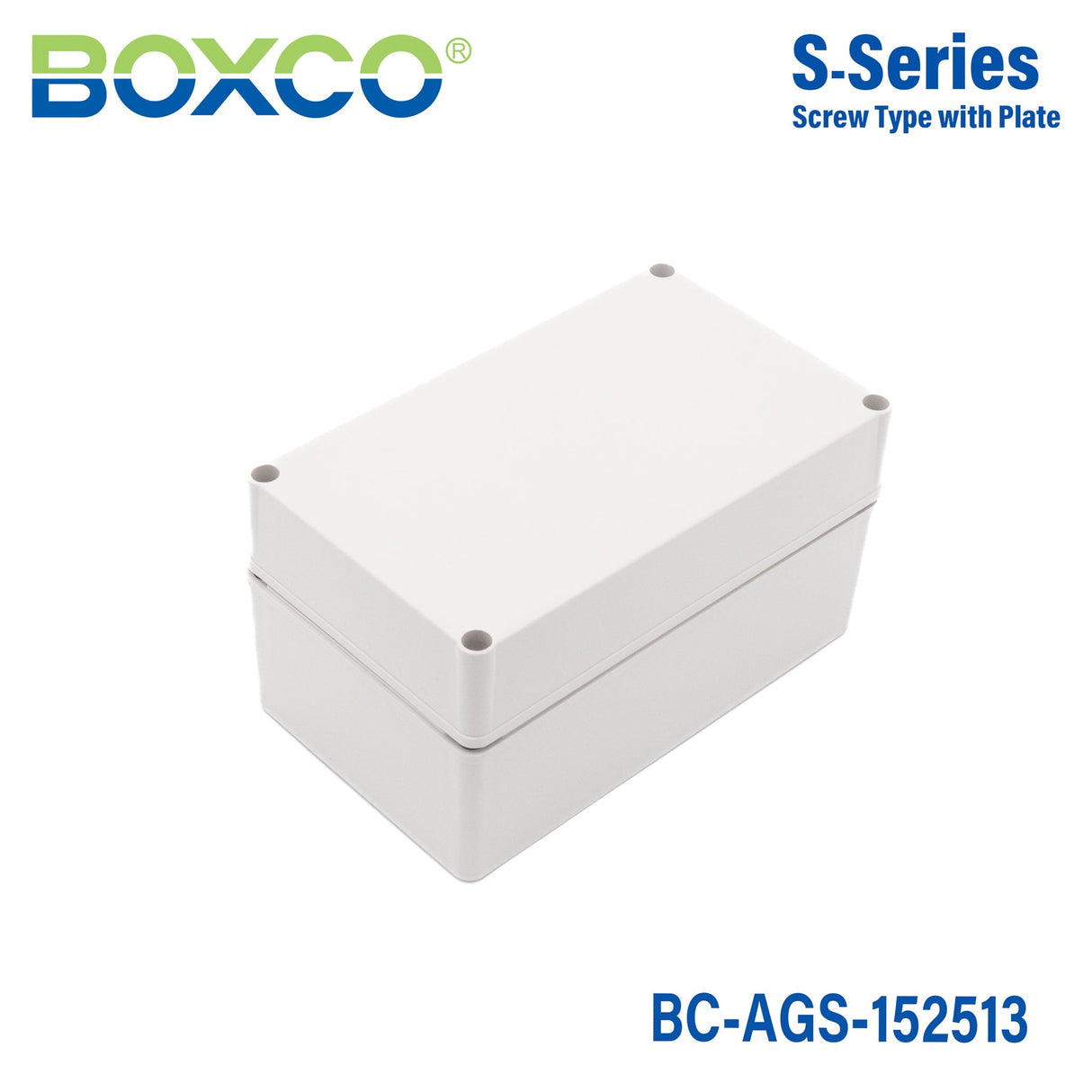 Boxco S - Series 5.91 x 9.84 x 5.12 Inches(150x250x130mm) Plastic Enclosure, IP67, IK08, ABS, Grey Cover, Screw Type - BC-AGS-152513 - powersupplymall.com