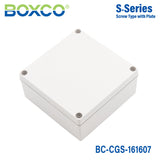 Boxco S - Series 6.3 x 6.3 x 2.76 Inches(160x160x70mm) Plastic Enclosure, IP67, IK08, PC, Grey Cover, Screw Type - BC-CGS-161607 - powersupplymall.com