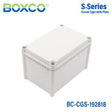 Boxco S - Series 7.48 x 11.02 x 7.09 Inches(190x280x180mm) Plastic Enclosure, IP67, IK08, PC, Grey Cover, Screw Type - BC-CGS-192818 - powersupplymall.com
