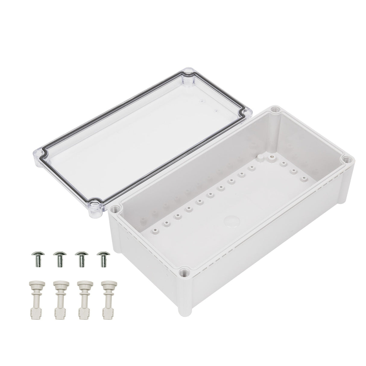 Boxco S - Series 7.48 x 14.96 x 5.12 Inches(190x380x130mm) Plastic Enclosure, IP67, IK08, ABS, Transparent Cover, Screw Type - BC-ATS-193813 - powersupplymall.com