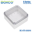 Boxco S - Series 7.87 x 7.87 x 3.94 Inches(200x200x100mm) Plastic Enclosure, IP67, IK08, ABS, Transparent Cover, Screw Type - BC - ATS - 202010 - powersupplymall.com