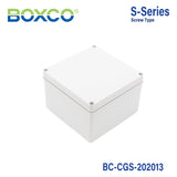 Boxco S - Series 7.87 x 7.87 x 5.12 Inches(200x200x130mm) Plastic Enclosure, IP67, IK08, PC, Grey Cover, Screw Type - BC-CGS-202013 - powersupplymall.com