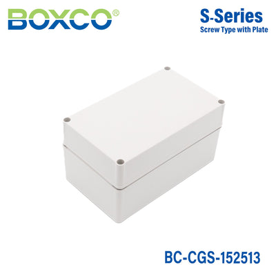 Boxco S-Series 9.84 x 5.91 x 5.12 Inches(150×250×130mm) Plastic Enclosure, IP67, IK08, PC, Grey Cover, Screw Type