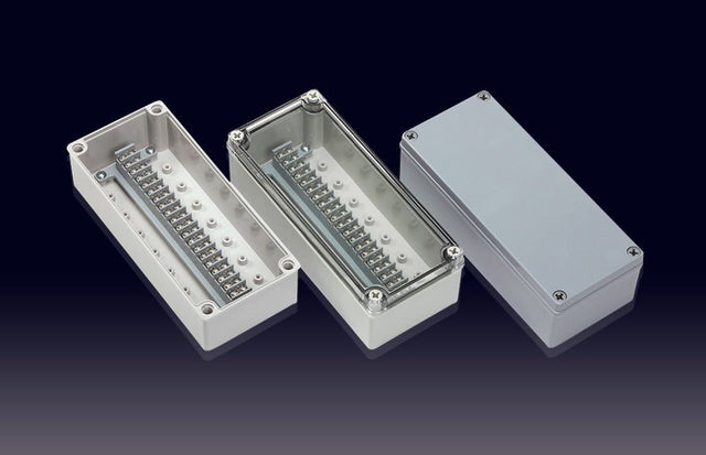 Boxco Terminal Box 20 - pole 3.94 x 9.06 x 2.76 Inches(100 x 230 x 70mm) IP67, IK08, ABS, Transparent Cover - BC-ATG-20P - powersupplymall.com