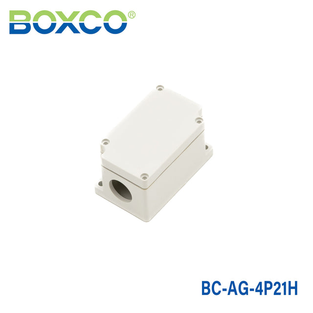 Boxco Terminal Box 4 - pole 1.97 x 3.23 x 1.69 Inches(50 x 82 x 43mm) IP67, IK08, ABS, Grey Cover - BC-AG-4P21H - powersupplymall.com