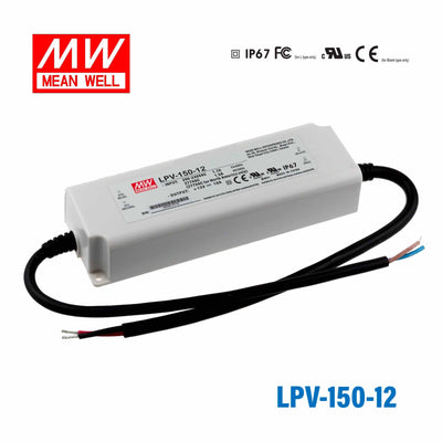 Mean Well LPV-150-12 LED Driver — 120W 12V 10A IP67 Waterproof
