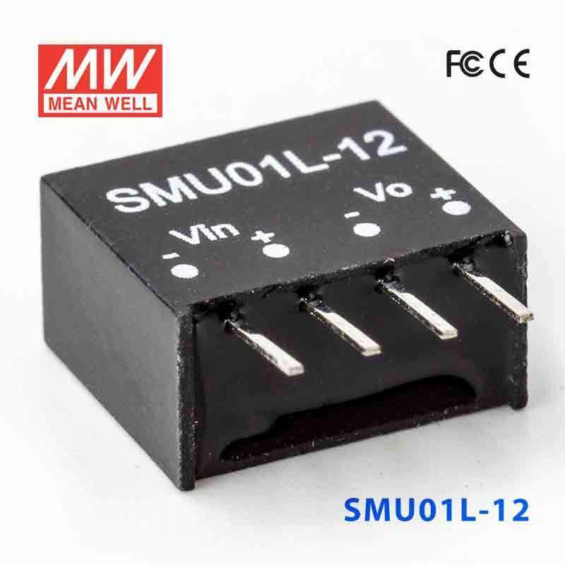 Mean Well SMU01L-12 DC-DC Converter - 1W - 4.5~5.5V in 12V out