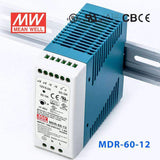 Mean Well MDR-60-12 Single Output Industrial Power Supply 60W 12V 5A - DIN Rail
