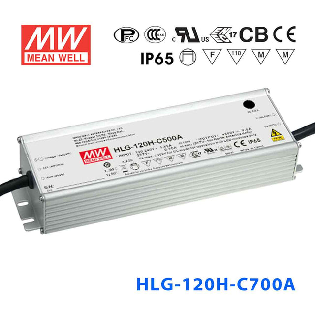 Mean Well HLG-120H-C700A Power Supply 150.5W 700mA - Adjustable