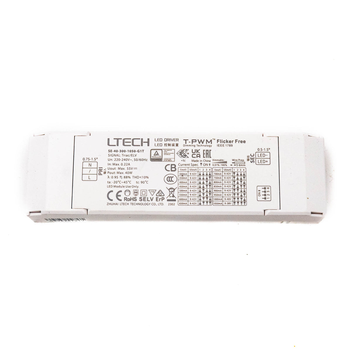 LTECH SE-40-300-1050-G1T 40W 300mA ~ 1050mA CC Triac LED Driver - PHOTO 4