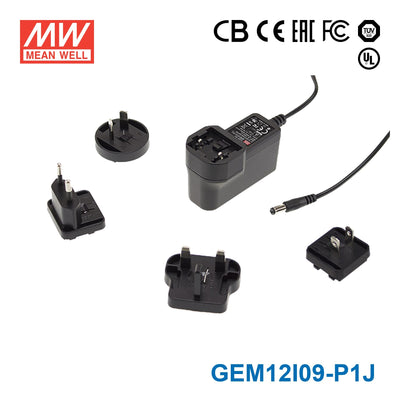 Mean Well GEM12I09-P1J Power Supply 12W 9V 1.33A