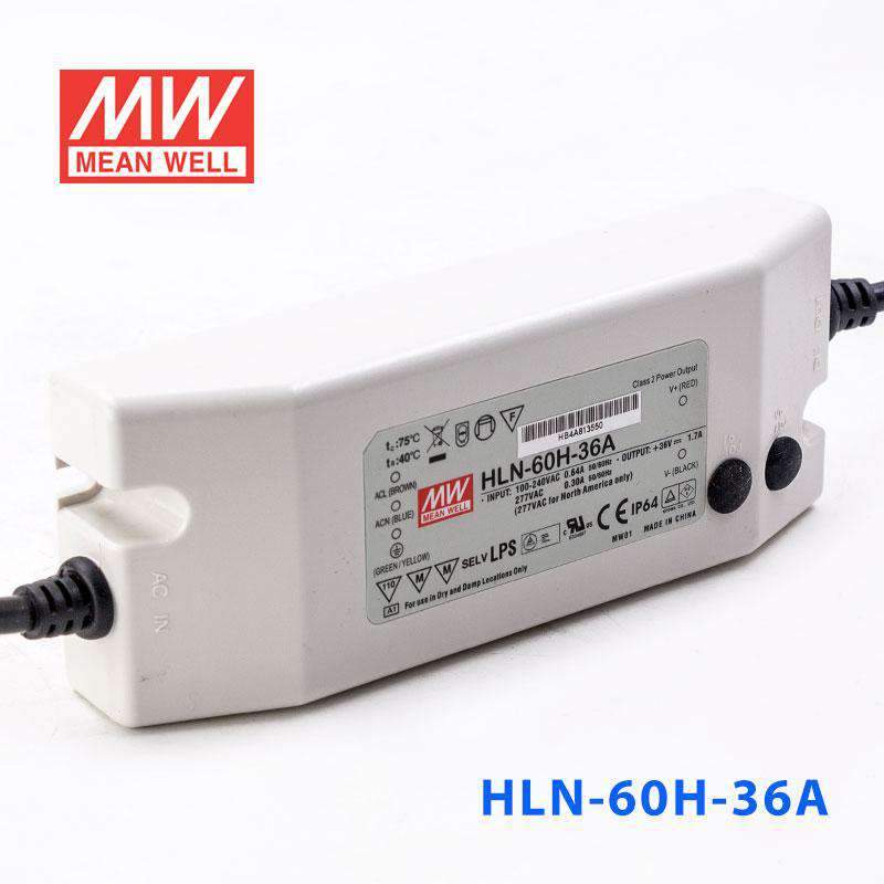 Mean Well HLN-60H-36A Power Supply 60W 36V - IP64, Adjustable 1.7A - PHOTO 1