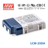 Mean Well LCM-25DA AC-DC Multi-Stage Output LED driver Active PFC