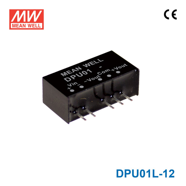 Mean Well DPU01L-12 DC-DC Converter - 1W - 4.4~5.5V in ±12V out 42mA