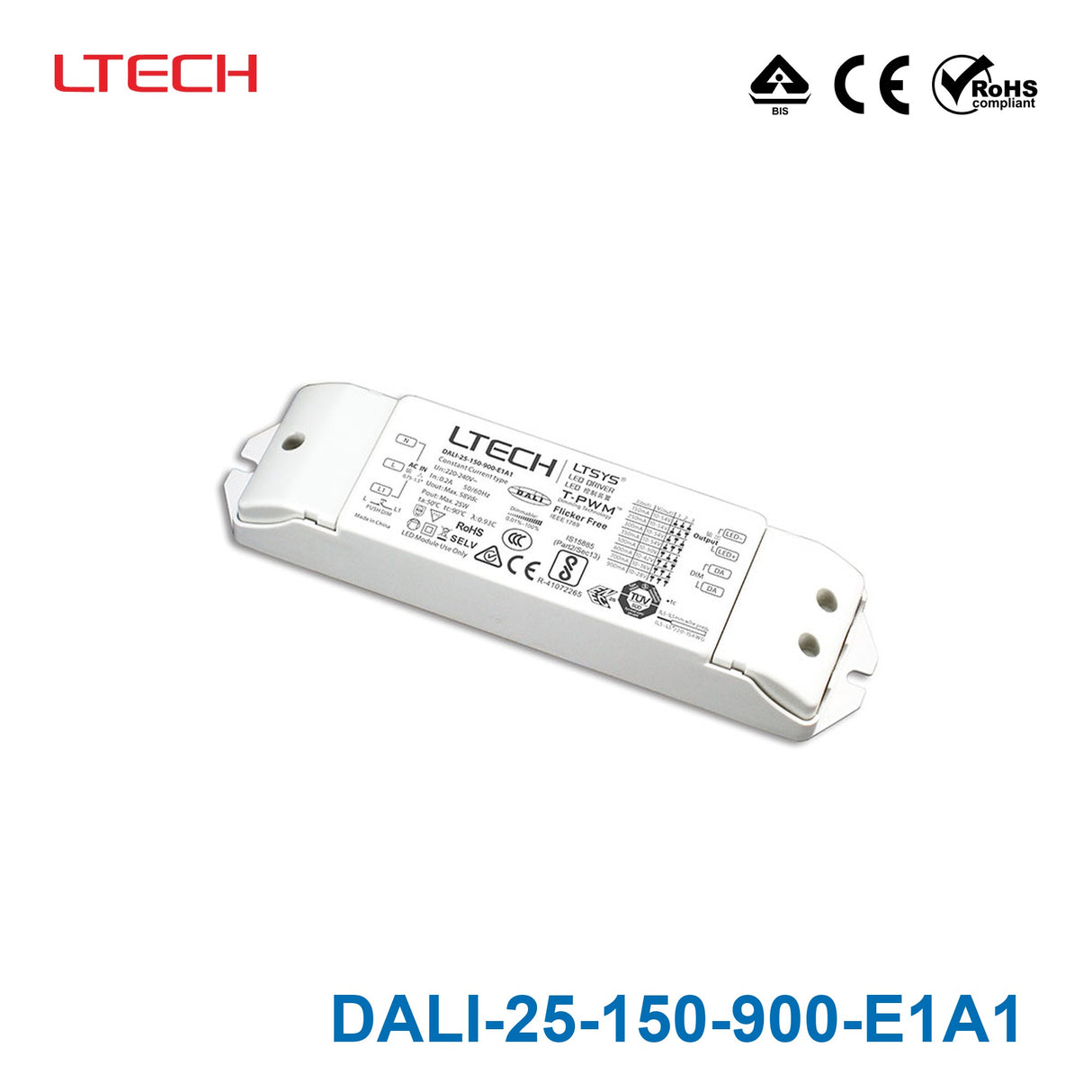 Ltech DALI-25-150-900-E1A1 25W 150mA~900mA  CC Dali LED Driver - Selectable Output