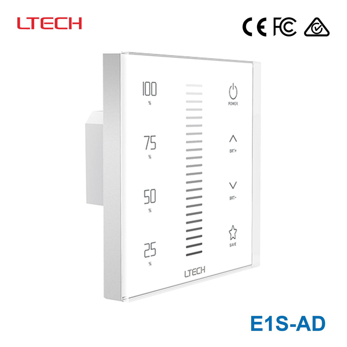 Ltech E1S-AD Touch Panel - 0-10V/10V PWM Dimmer