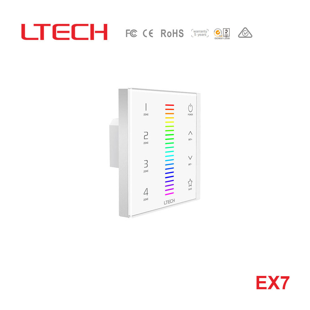 Ltech EX7 Wireless RF/DMX512 Multi-zone Touch Panel - RGB