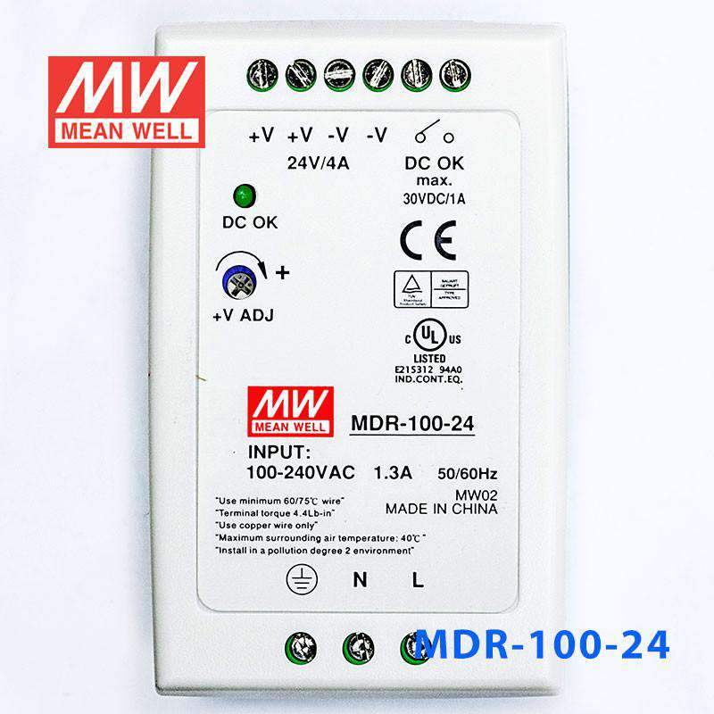 Mean Well MDR-100-24 Single Output Industrial Power Supply 100W 24V 4A - DIN Rail - PHOTO 2