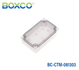 Boxco M-Series 3.15 x 5.12 x 3.35 Inches(80 x 130 x 85mm) Plastic Enclosure, IP67, IK08, PC, Transparent Cover, Screw Type