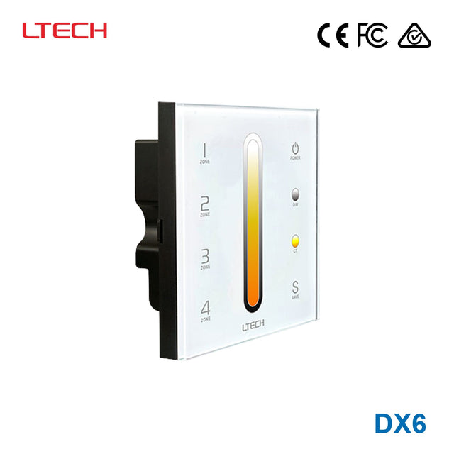 Ltech DX6 Wireless RF/DMX512 Multi-zone Touch Panel - Colour Temperature