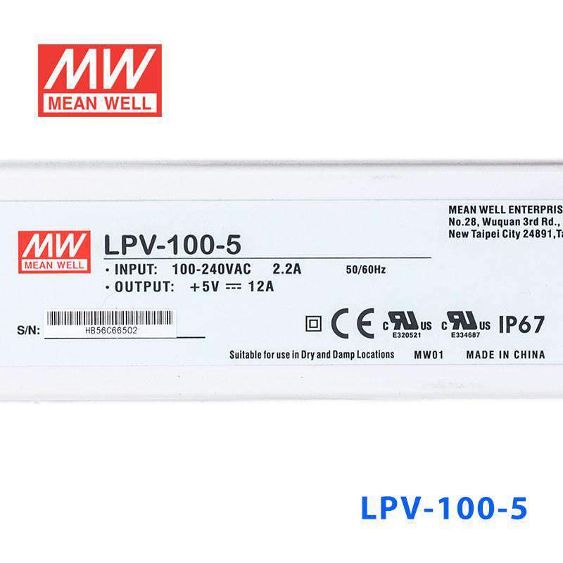 Mean Well LPV-100-5 Power Supply 100W 5V - PHOTO 3