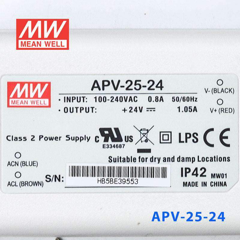 Mean Well APV-25-24 Power Supply 25W 24V 1.05A - PHOTO 3